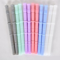 Custom Clear Eco-Friendly Soft Flexible Foldable Reusable Silicone Straw