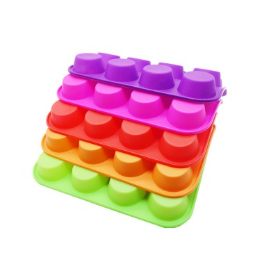 Bhd Food Grade BPA Free High Quality 24 Cup Mini Round Silicone Muffin Pan Kitchen Oven 24 Cup Muffin Mold